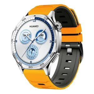 Силиконова каишка 22mm за Huawei Watch GT 6/6 Pro/5/5 Pro  46mm, жълт-черен