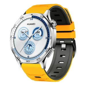 Силиконова каишка 22mm за Huawei Watch GT 6/6 Pro/5/5 Pro  46mm, жълт-черен