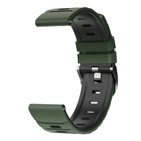 Силиконова каишка 22mm за Huawei Watch GT 6/6 Pro/5/5 Pro  46mm, тъмно зелен-черен 3