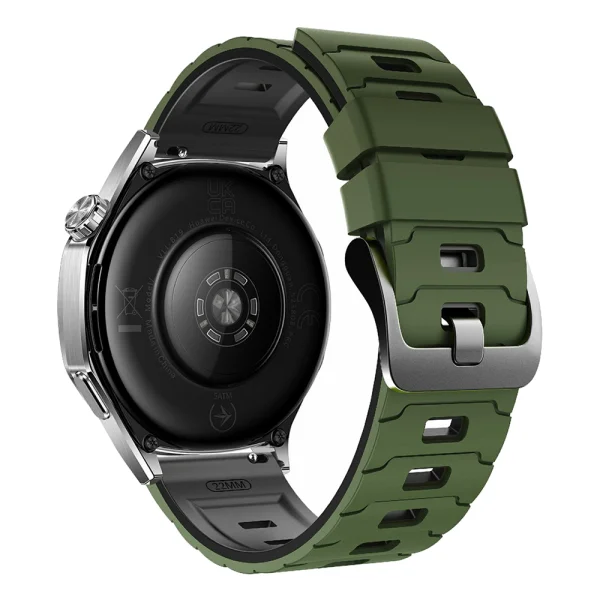 Силиконова каишка 22mm за Huawei Watch GT 6/6 Pro/5/5 Pro  46mm, тъмно зелен-черен 2
