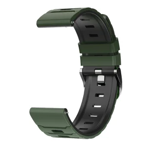 Силиконова каишка 22mm за Huawei Watch GT 6/6 Pro/5/5 Pro  46mm, тъмно зелен-черен 3