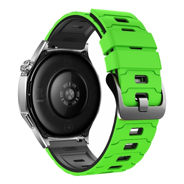 Силиконова каишка 22mm за Huawei Watch GT 6/6 Pro/5/5 Pro  46mm, зелен-черен 2