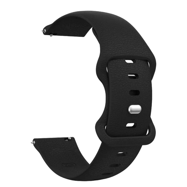 Силиконова каишка 22mm Litchi Texture за Huawei Watch GT 6/6 Pro/5/5 Pro  46mm, черен 2