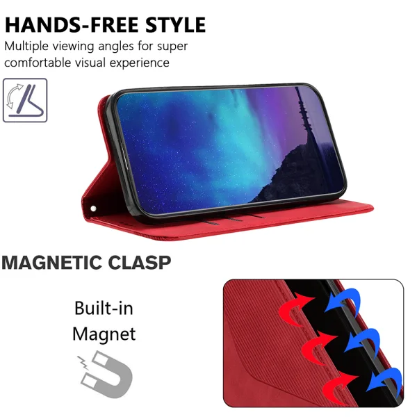 Калъф тефтер Wallet Stand за Motorola Moto G57 Power/Motorola Moto G67 Power/Motorola Moto G57 5G, червен 3