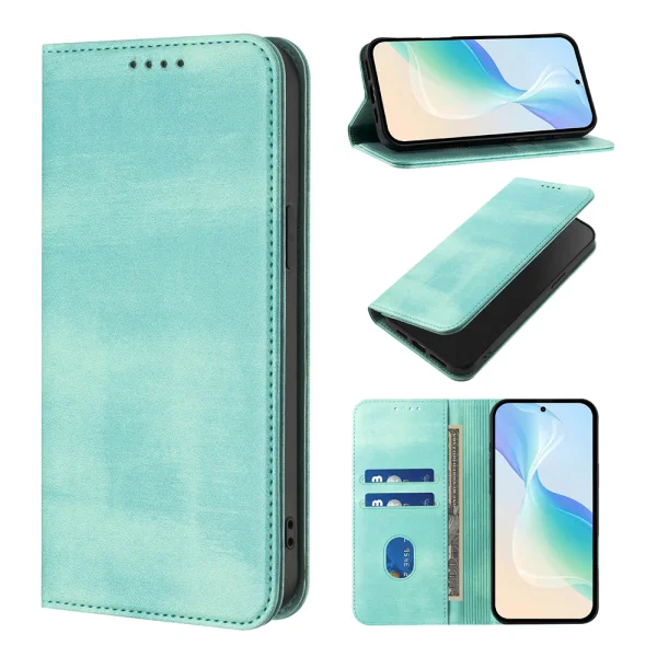 Калъф тефтер Leather Retro Texture за Honor 600 Lite 5G, зелен 4
