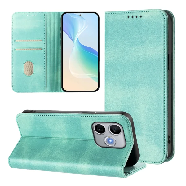 Калъф тефтер Leather Retro Texture за Honor 600 Lite 5G, зелен 2