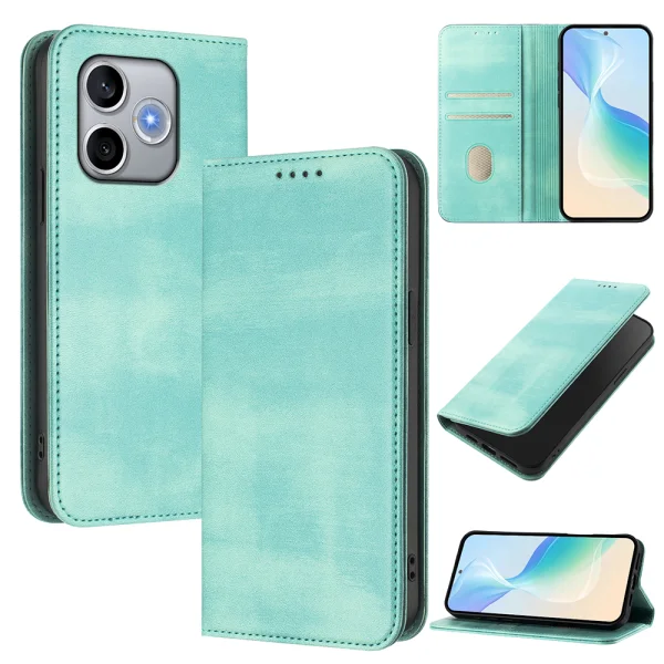 Калъф тефтер Leather Retro Texture за Honor 600 Lite 5G, зелен 3