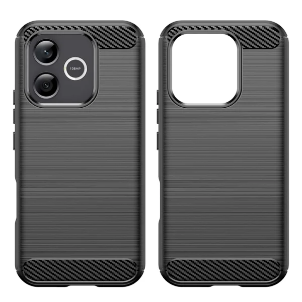 Carbon Fibre Brushed Silicone Case for Honor 600 Lite 5G, black 2