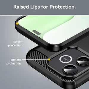 Carbon Fibre Brushed Silicone Case for Honor 600 Lite 5G, black 4