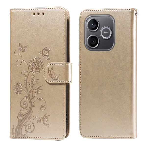 Flip Wallet Case Leather Wallet Stand for Honor 600 Lite 5G, gold 2