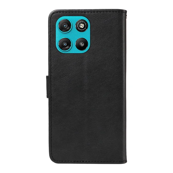 Калъф тефтер Leather Wallet Stand за Motorola Moto G57 Power 5G/ G67 Power 5G, черен 2