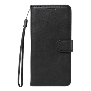 Калъф тефтер Leather Wallet Stand за Motorola Moto G57 Power 5G/ G67 Power 5G, черен