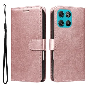 Калъф тефтер Leather Wallet Stand за Motorola Moto G57 Power 5G/ G67 Power 5G, розов 6