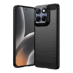 Силиконов калъф Carbon Fibre Brushed за Motorola Edge 70 Fusion+ 5G/Edge 70 Fusion 5G, черен