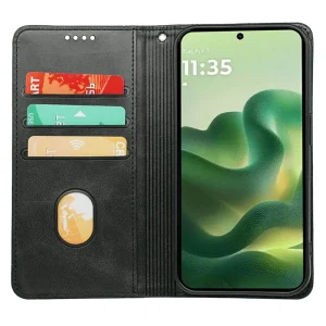Калъф тефтер Calf Texture Leather за Motorola Edge 70 Fusion+ 5G/Edge 70 Fusion 5G, черен 5