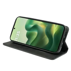 Калъф тефтер Calf Texture Leather за Motorola Edge 70 Fusion+ 5G/Edge 70 Fusion 5G, черен 3