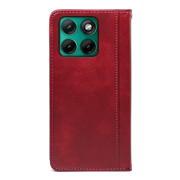 Калъф тефтер Calf Texture Leather за Motorola Edge 70 Fusion+ 5G/Edge 70 Fusion 5G, червен 2