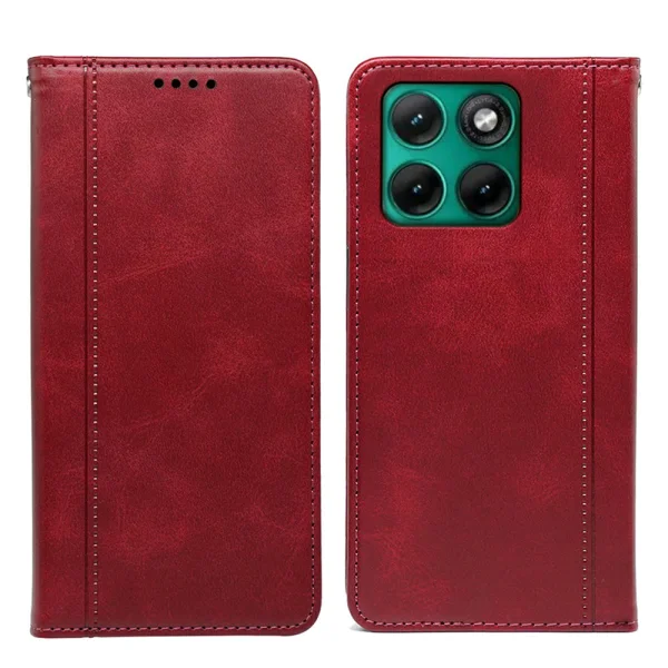 Калъф тефтер Calf Texture Leather за Motorola Edge 70 Fusion+ 5G/Edge 70 Fusion 5G, червен 6