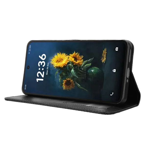 Retro Texture wallet case for TCL NxtPaper 70 Pro 5G, black 3