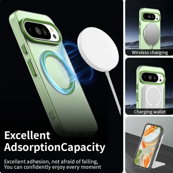Shockproof case MagSF Matte Anti Drop for Google Pixel 10 Pro XL, green 3