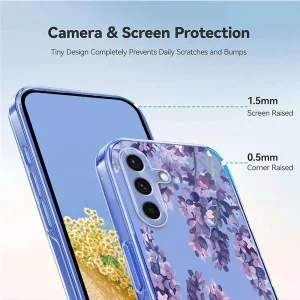 Силиконов калъф TPU Pattern Printing за Samsung Galaxy S25 FE, лилави цветя 3