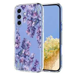 Силиконов калъф TPU Pattern Printing за Samsung Galaxy S25 FE, лилави цветя