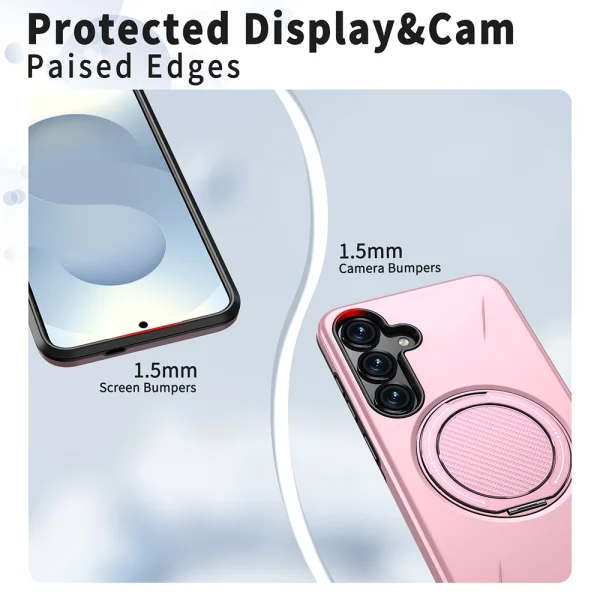 Shockproof case Kickstand Magnetic for Samsung Galaxy S25 FE, pink 3