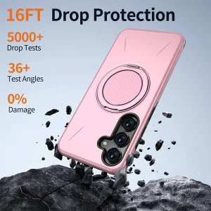 Shockproof case Kickstand Magnetic for Samsung Galaxy S25 FE, pink 4