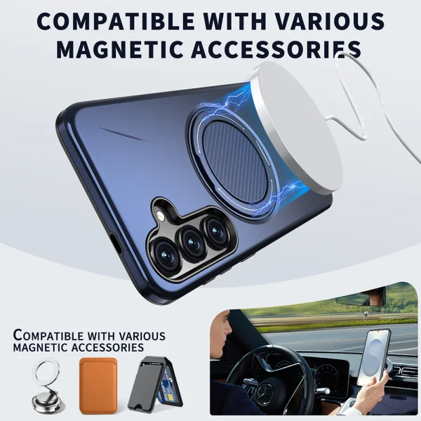 Удароустойчив калъф Kickstand Magnetic за Samsung Galaxy S25 FE, син 2