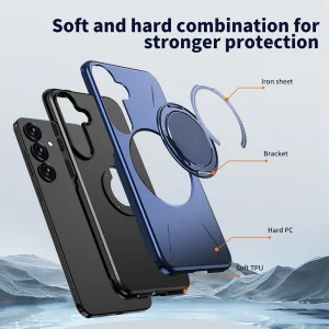 Удароустойчив калъф Kickstand Magnetic за Samsung Galaxy S25 FE, син 3