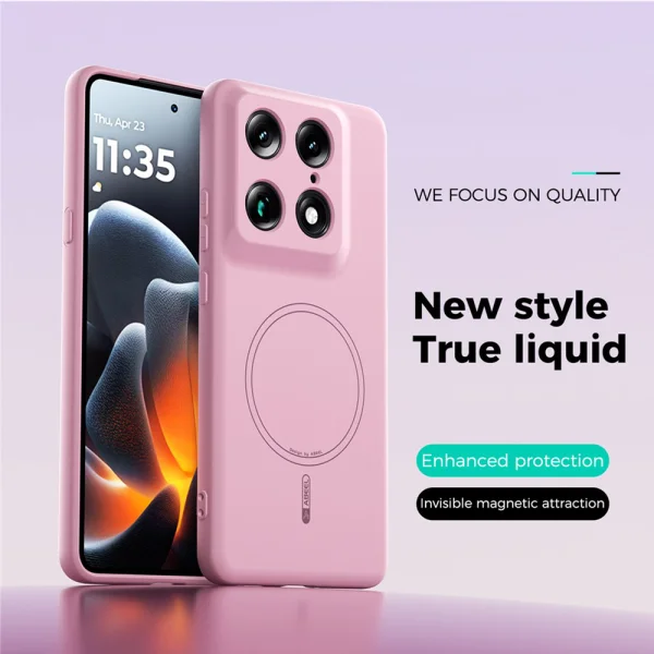 Силиконов Калъф ABEEL MagSF за Motorola Moto X70 Air Pro 5G/Signature 5G, розов 2