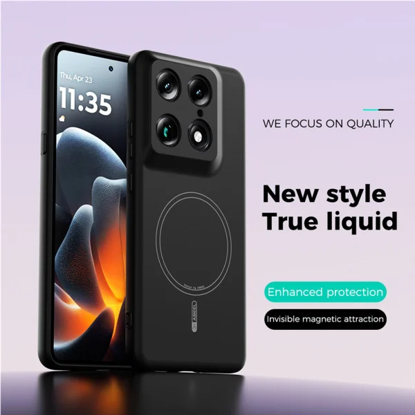 Силиконов Калъф ABEEL MagSF за Motorola Moto X70 Air Pro 5G/Signature 5G, черен 2