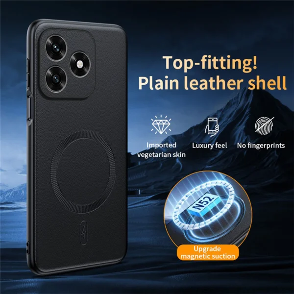 Case Magnetic Case Leather for Huawei Honor X5c 4G, black 2