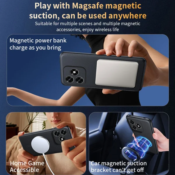 Калъф Magnetic Case Leather за Huawei Honor X5c 4G, сив 2