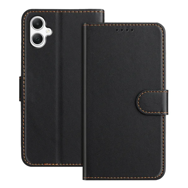 Wallet Stand Solid Color flip case for Samsung Galaxy A07, black 1