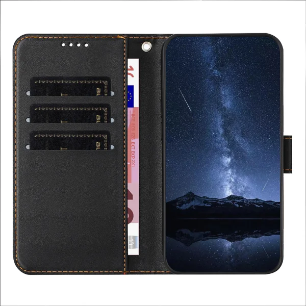 Wallet Stand Solid Color flip case for Samsung Galaxy A07, black 2