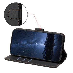 Wallet Stand Solid Color flip case for Samsung Galaxy A07, black 3