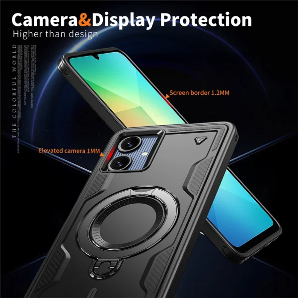 Удароустойчив калъф Magnetic Kickstand за Samsung Galaxy А07, черен 3
