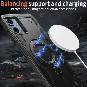 Удароустойчив калъф Magnetic Kickstand за Samsung Galaxy А07, черен 6