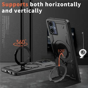Удароустойчив калъф Magnetic Kickstand за Samsung Galaxy А07, черен 4