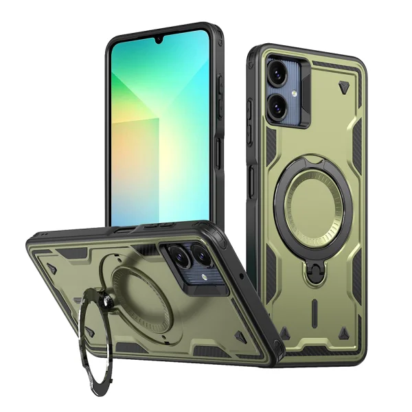 Удароустойчив калъф Magnetic Kickstand за Samsung Galaxy А07, зелен 1