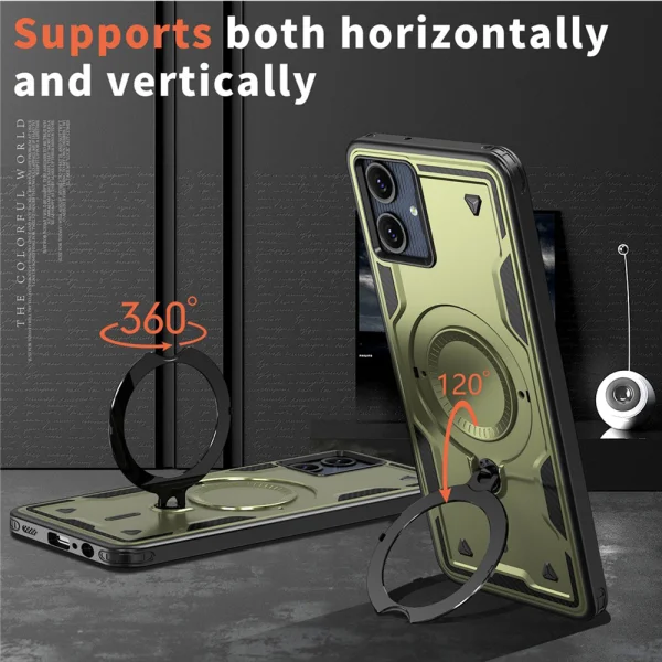 Удароустойчив калъф Magnetic Kickstand за Samsung Galaxy А07, зелен 3