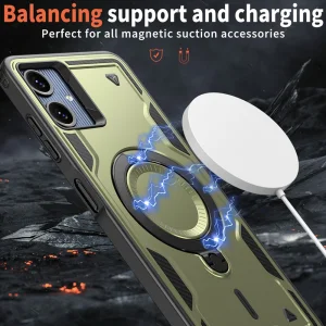 Удароустойчив калъф Magnetic Kickstand за Samsung Galaxy А07, зелен 5