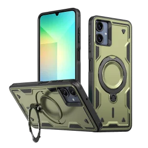 Удароустойчив калъф Magnetic Kickstand за Samsung Galaxy А07, зелен