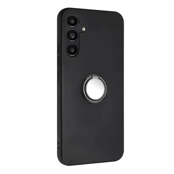Matte Ring Kickstand Silicone Case for Samsung Galaxy A27, black 1