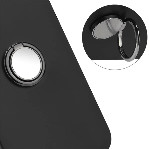 Matte Ring Kickstand Silicone Case for Samsung Galaxy A27, black 3