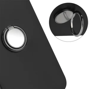 Matte Ring Kickstand Silicone Case for Samsung Galaxy A27, black 3