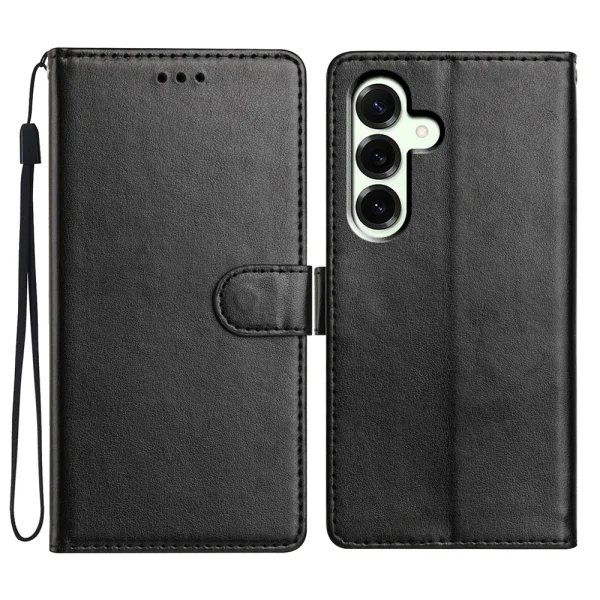 Wallet Stand Leather Handy Strap case for Samsung Galaxy A27, black 2