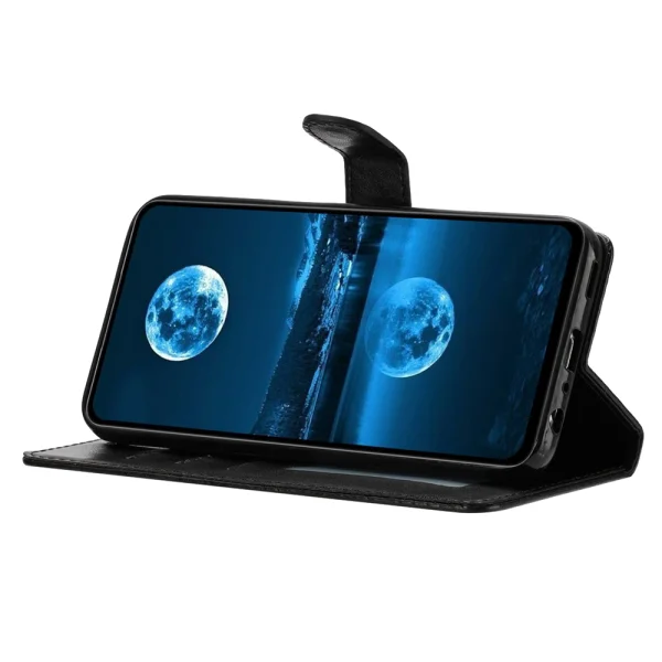 Wallet Stand Leather Handy Strap case for Samsung Galaxy A27, black 3