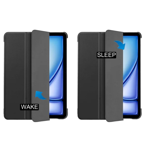 Auto Wake / Sleep Tri-Fold Stand Leather Tablet Flip Case for iPad Air 13 (2026), black 5